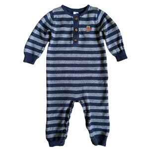 Carter's 12M Striped Baby Sweater Knit Jumpsuit Romper Long Sleeve Cute Warm Bea